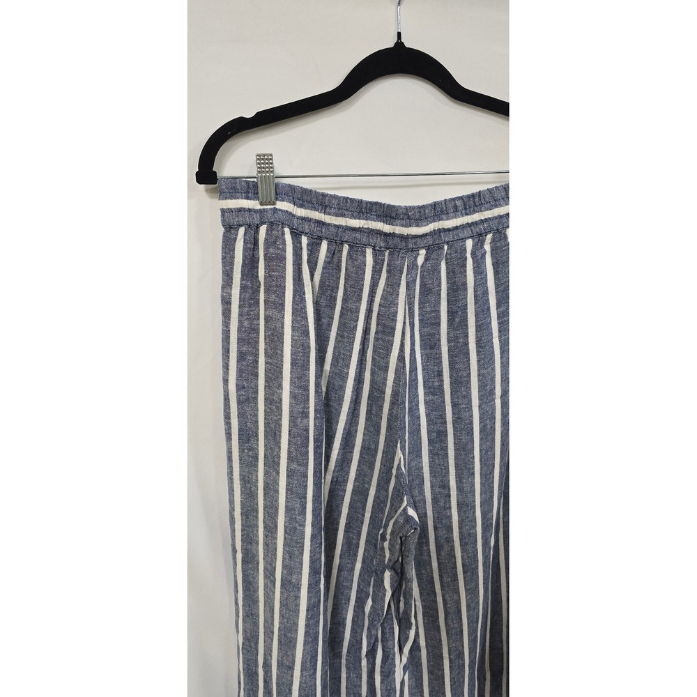 Chaps women L linen‎ blend wide leg straight pull on pants vacation beach resort - Picture 9 of 9
